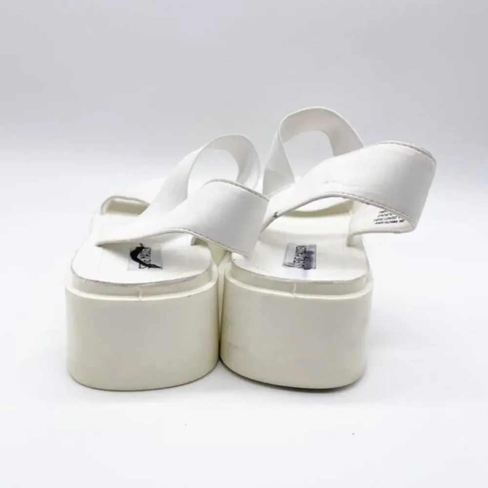 Steve Madden Women's Justine Open Toe White Leather‎ Sandals Size 10M